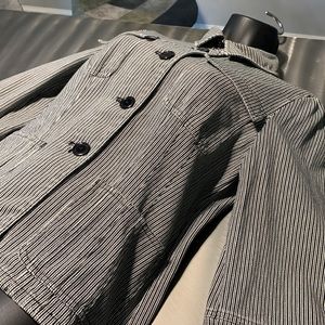 INC International Concepts Railroad Stripe Jean Jacket Size S
